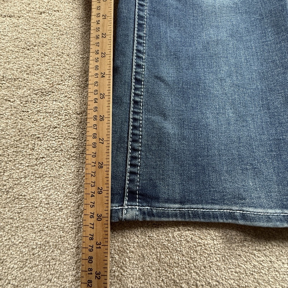 Telepatia Juniors 1/25 Mid Rise Wide Leg Jeans Rhinestone Embroider Pockets - Picture 8 of 10